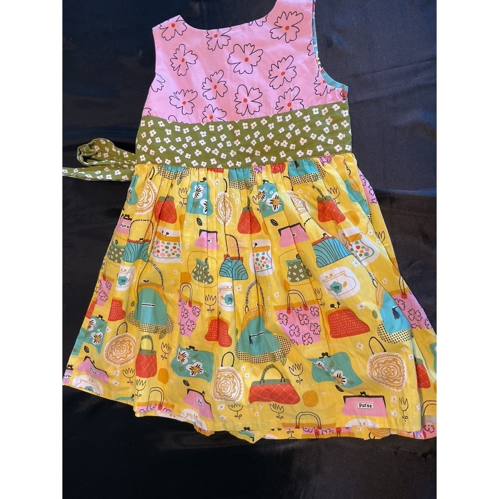 Little Miss Marmalade Girls Size 6 Cotton Mixed Print Handbag Floral Dress NWT - Picture 7 of 11